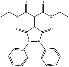 (3,5-ジオキソ-1,2-ジフェニル-4-ピラゾリジニル)マロン酸ジエチル 化学構造式