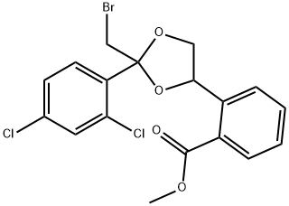 rel-(2R*)-2β*-(ブロモメチル)-2-(2,4-ジクロロフェニル)-1,3-ジオキソラン-4β*-メタノールベンゾアート 化学構造式