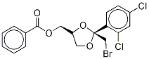 trans-[2-BroMoMethyl-2-(2,4-dichlorophenyl)-1,3-dioxolan-4-yl]Methyl Benzoate, 61397-57-7, 结构式