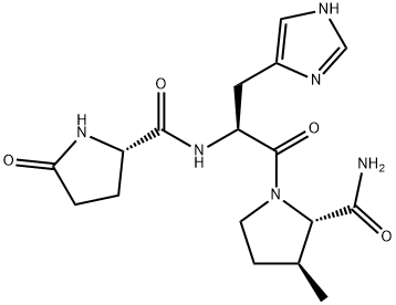 5-オキソ-L-Pro-L-His-3β-メチル-L-Pro-NH2 化学構造式
