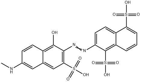 2-[[1-hydroxy-6-(methylamino)-3-sulpho-2-naphthyl]azo]naphthalene-1,5-disulphonic acid Struktur