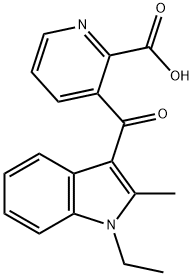 3-[(1-Ethyl-2-methyl-1H-indol-3-yl)carbonyl]-2-pyridinecarboxylic acid Struktur