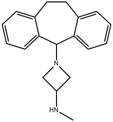 1-[10,11-ジヒドロ-5H-ジベンゾ[a,d]シクロヘプテン-5-イル]-N-メチル-3-アゼチジンアミン 化学構造式