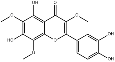 2-(3,4-Dihydroxyphenyl)-5,7-dihydroxy-3,6,8-trimethoxy-4H-1-benzopyran-4-one, 61451-85-2, 结构式
