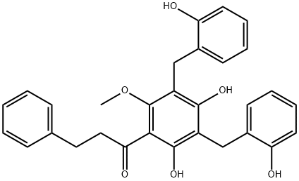 1-[2,4-Dihydroxy-3,5-bis[(2-hydroxyphenyl)methyl]-6-methoxyphenyl]-3-phenyl-1-propanone Structure