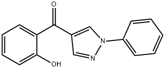 4-(2-ヒドロキシベンゾイル)-1-フェニルピラゾール 化学構造式