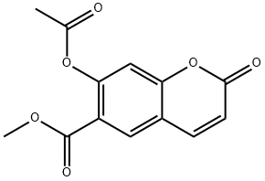 7-Acetyloxy-2-oxo-2H-1-benzopyran-6-carboxylic acid methyl ester 结构式
