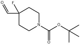 1-BOC-4-氟-4-哌啶甲醛, 614731-09-8, 结构式