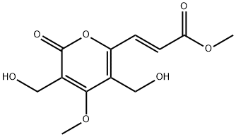 (E)-3-[3,5-Bis(hydroxymethyl)-4-methoxy-2-oxo-2H-pyran-6-yl]propenoic acid methyl ester Struktur