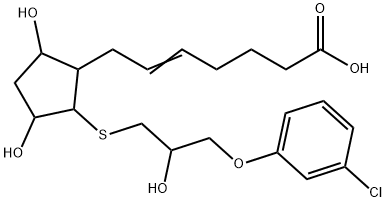 5-Heptenoic acid, 7-2-3-(3-chlorophenoxy)-2-hydroxypropylthio-3,5-dihydroxycyclopentyl- Structure
