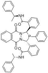 2,2′-[(1R,3R)-2,3,5,10-TETRAHYDRO-5,10-DIOXO-2-PHENYL-1H-[1,2,4]DIAZAPHOSPHOLO[1,2-B]PHTHALAZINE-1,3-DIYL]BIS[N-[(1S)-1-PHENYLETHYL]BENZAMIDE] 化学構造式