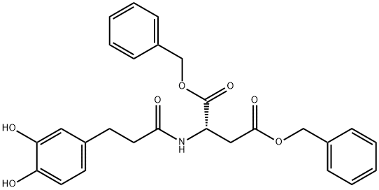 3,4-DIHYDROXY HYDROCINNAMIC ACID (L-ASPARTIC ACID DIBENZYL ESTER) AMIDE Structure