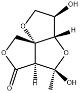 2H,6H,8H-Difuro[3,2-b:3,4-c]furan-6-one, tetrahydro-3,5-dihydroxy-5-methyl-, (3R,3aS,5R,5aS,8aR)- (9CI) 化学構造式