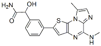 Benzeneacetamide,  -alpha--hydroxy-3-[8-methyl-5-(methylamino)imidazo[1,2-a]thieno[3,2-e]pyrazin-2-yl]-  (9CI) Struktur