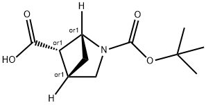 RaceMic 2-aza-bicyclo[2.1.1]hexane-2,5-dicarboxylic acid 2-tert-butyl ester Structure