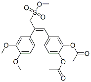 Benzeneethanesulfonic acid, .beta.-3,4-bis(acetyloxy)phenylmethylene-3,4-dimethoxy-, methyl ester 化学構造式