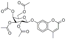 4-Methylumbelliferyl 2,3,4,6-Tetra-O-acetyl-β-D-galactopyranoside 化学構造式
