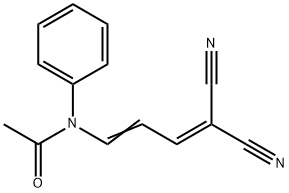 N-(4,4-ジシアノ-1,3-ブタジエニル)-N-フェニルアセトアミド 化学構造式