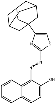 1-[4-(1-アダマンチル)-2-チアゾリルアゾ]-2-ナフトール 化学構造式