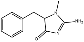 2-Amino-1,5-dihydro-1-methyl-5-benzyl-4H-imidazol-4-one Struktur