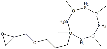 2,4,6,8-四甲基-2-[3-(环氧乙烷基甲氧基)丙基]环四硅氧烷,61614-55-9,结构式