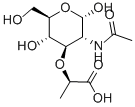 (R)-2-(((2S,3R,4R,5S,6R)-3-乙酰氨基-2,5-二羟基-6-(羟甲基)四氢-2H-吡喃-4-基)氧基)丙酸, 61633-75-8, 结构式