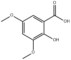 2-ヒドロキシ-3,5-ジメトキシ安息香酸 化学構造式