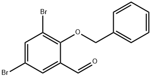 2-(ベンジルオキシ)-3,5-ジブロモベンズアルデヒド 化学構造式