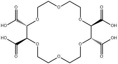(+)-(18-クラウン-6)-2,3,11,12-四カルボン酸 化学構造式