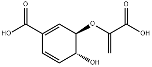 (3R,4R)-3-[(1-カルボキシエテニル)オキシ]-4-ヒドロキシ-1,5-シクロヘキサジエン-1-カルボン酸 化学構造式