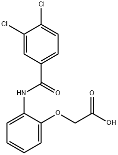 2-(3,4-ジクロロベンゾイル)アミノフェノキシ酢酸 化学構造式