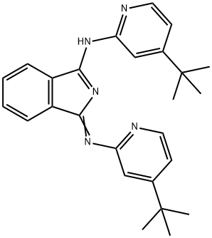 (3E)-N-(4-tert-butylpyridin-2-yl)-3-(4-tert-butylpyridin-2-yl)imino-is oindol-1-amine Struktur