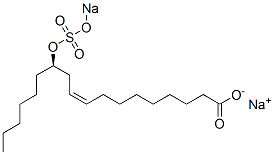 (9Z,12R)-12-[(ソジオスルホ)オキシ]-9-オクタデセン酸ナトリウム 化学構造式