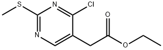 5-PYRIMIDINEACETIC ACID, 4-CHLORO-2-(METHYLTHIO)-, ETHYL ESTER Structure