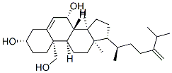(3S,7R,8R,9R,10S,13R,14R,17R)-10-(hydroxymethyl)-13-methyl-17-[(2R)-6- methyl-5-methylidene-heptan-2-yl]-2,3,4,7,8,9,11,12,14,15,16,17-dodeca hydro-1H-cyclopenta[a]phenanthrene-3,7-diol 结构式