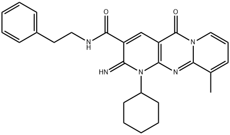1-cyclohexyl-2-imino-10-methyl-5-oxo-N-(2-phenylethyl)-1,5-dihydro-2H-dipyrido[1,2-a:2,3-d]pyrimidine-3-carboxamide Structure