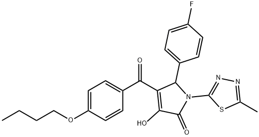 4-(4-butoxybenzoyl)-5-(4-fluorophenyl)-3-hydroxy-1-(5-methyl-1,3,4-thiadiazol-2-yl)-1,5-dihydro-2H-pyrrol-2-one Structure