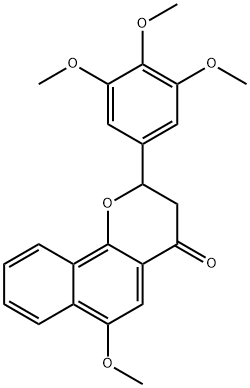 4H-NAPHTHO[1,2-B]PYRAN-4-ONE, 2,3-DIHYDRO-6-METHOXY-2-(3,4,5-TRIMETHOXYPHENYL)- 结构式