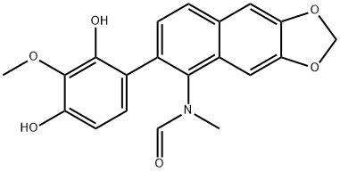 N-[6-(2,4-Dihydroxy-3-methoxyphenyl)naphtho[2,3-d]-1,3-dioxol-5-yl]-N-methylformamide Struktur