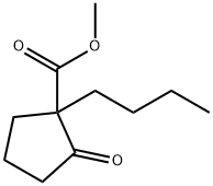 2-オキソ-1-ブチル-1-シクロペンタンカルボン酸メチル 化学構造式