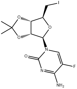 5'-Deoxy-5-fluoro-5'-iodo-2',3'-O-isopropylidene-D-cytidine 结构式