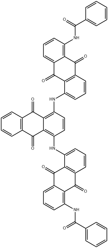 N,N'-[(9,10-dihydro-9,10-dioxoanthracene-1,4-diyl)bis[imino(9,10-dihydro-9,10-dioxoanthracene-5,1-diyl)]]bis(benzamide) Struktur