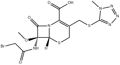 (7S)-7-(Bromoacetylamino)-7-methoxy-3-[[(1-methyl-1H-tetrazole-5-yl)thio]methyl]cepham-3-ene-4-carboxylic acid 结构式