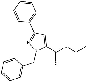 ETHYL 1-BENZYL-3-PHENYL-1H-PYRAZOLE-5-CARBOXYLATE,618070-52-3,结构式