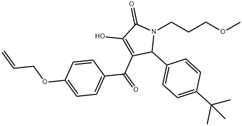 4-[4-(allyloxy)benzoyl]-5-(4-tert-butylphenyl)-3-hydroxy-1-(3-methoxypropyl)-1,5-dihydro-2H-pyrrol-2-one Structure