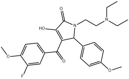 618074-77-4 1-[2-(diethylamino)ethyl]-4-(3-fluoro-4-methoxybenzoyl)-3-hydroxy-5-(4-methoxyphenyl)-1,5-dihydro-2H-pyrrol-2-one