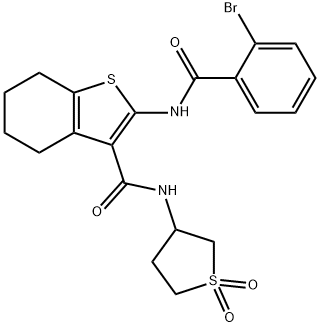 2-[(2-bromobenzoyl)amino]-N-(1,1-dioxidotetrahydro-3-thienyl)-4,5,6,7-tetrahydro-1-benzothiophene-3-carboxamide Struktur