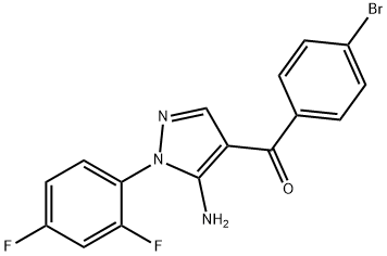 (5-AMINO-1-(2,4-DIFLUOROPHENYL)-1H-PYRAZOL-4-YL)(4-BROMOPHENYL)METHANONE Structure