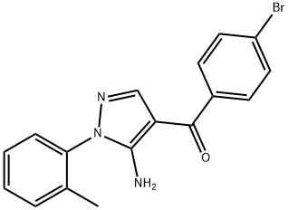 (5-AMINO-1-O-TOLYL-1H-PYRAZOL-4-YL)(4-BROMOPHENYL)METHANONE Structure