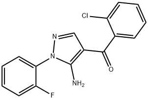 (5-AMINO-1-(2-FLUOROPHENYL)-1H-PYRAZOL-4-YL)(2-CHLOROPHENYL)METHANONE Structure